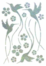 Kolibris in Hologramm Silber, Folien Bügelmotiv in A5